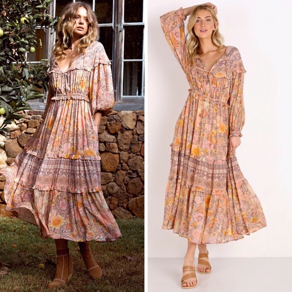 Boho Floral Print Maxi Dress - Picture 4 of 9